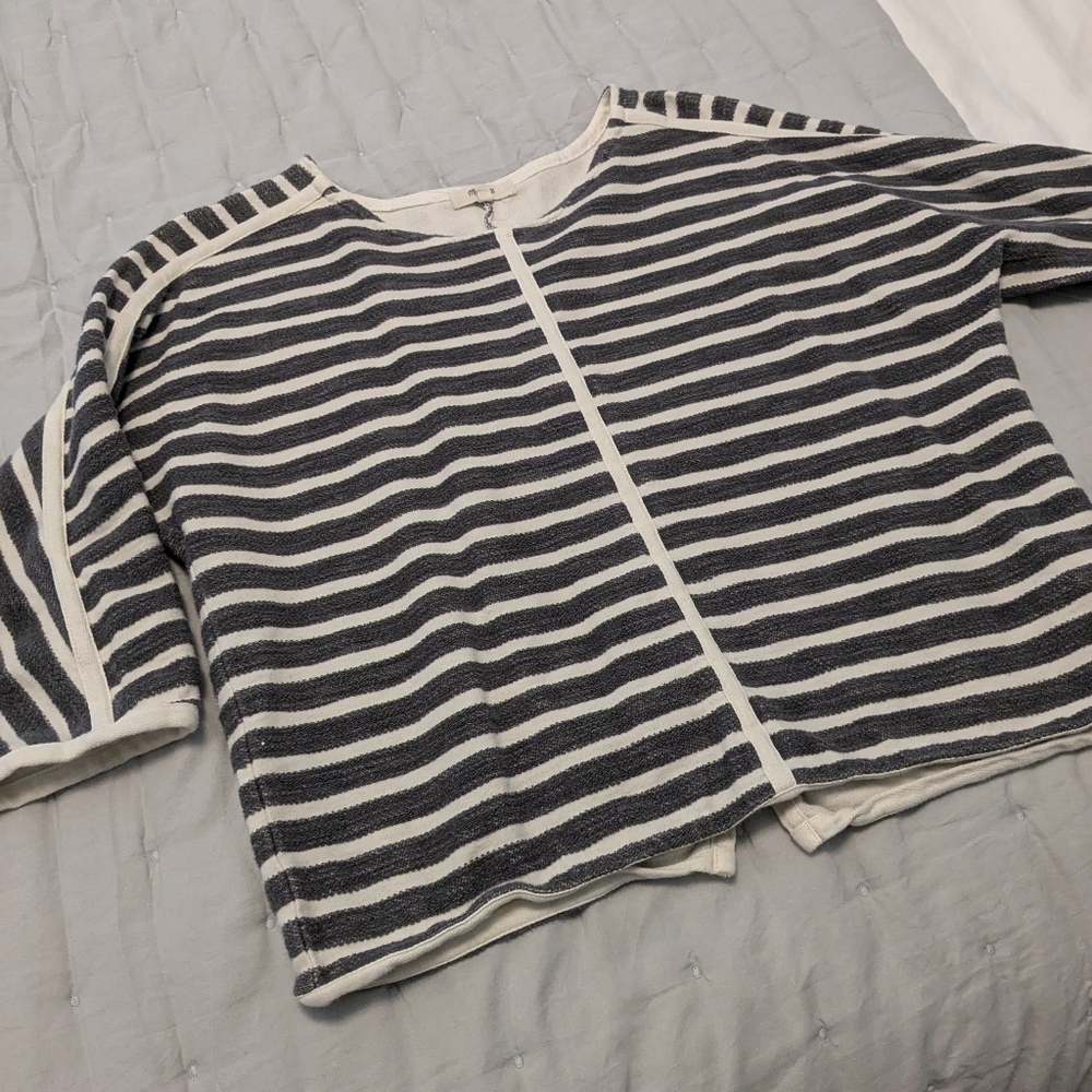 Madewell back zip stripey top
